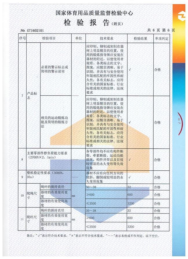 爬杆爬绳检验报告